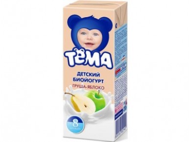 Питьевой йогурт ТЁМА груша/яблоко 2,8%, 210 г, 1 штука