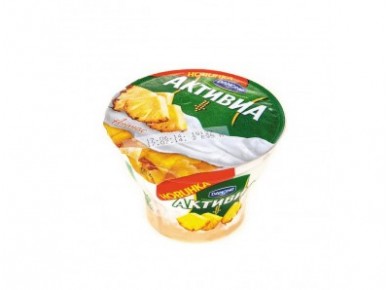 Творожок АКТИВИА Ананас 4,8%, 140г, 1 штука