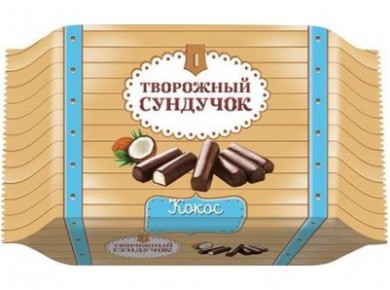 Сырок глазированный ТВОРОЖНЫЙ СУНДУЧОК с Кокосом, 120г, 1 штука