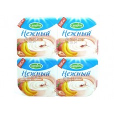 Йогурт НЕЖНЫЙ с соком банана и клубники 1,2%, 100г, 1 штука