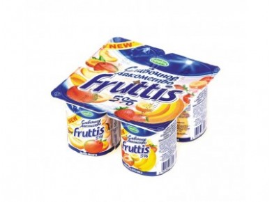 Йогурт FRUTTIS Инжир-чернослив,малина-земляника 5%, 4х115г, 1 упаковка