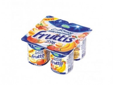 Йогурт FRUTTIS манго-дыня/банан-клубника 5%, 4х115г, 1 упаковка