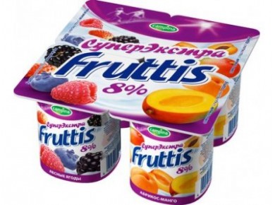 Йогурт FRUTTIS Абрикос/манго 8%, 4х115г, 1 штука