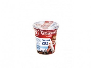 Сметана ОСТАНКИНСКИЙ МК 20%, 350г, 1 штука