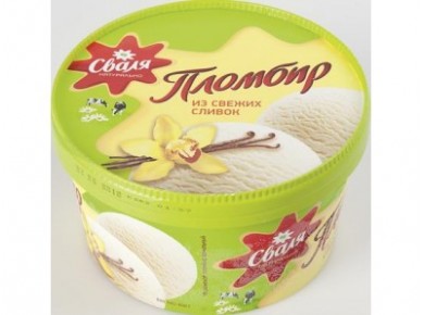 Пломбир СВАЛЯ Ваниль 14%, 400г, 1 штука