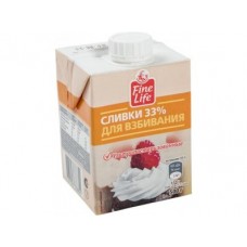 Сливки FINE LIFE для взбивания 33%, 500г, 1 штука