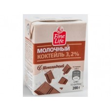Молочный коктейль FINE LIFE Шоколадный 3,2%, 200г, 1 штука