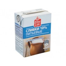 Сливки FINE FOOD 10%, 200 г, 1 штука