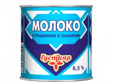 Молоко сгущенное ГУСТИЯР с сахаром 8,5%, 380г, 1 штука