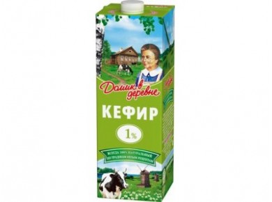 Кефир ДОМИК В ДЕРЕВНЕ 1%, 1000 г, 1 штука