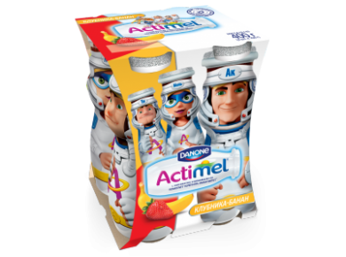Кисломолочный продукт ACTIMEL KIDS клубника/банан, 100г, 1 штука