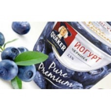 Йогурт QUAKER Черника 2,5%, 180г, 1 штука