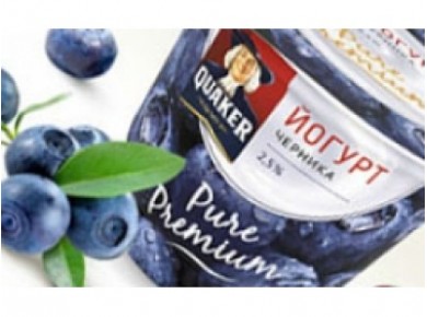 Йогурт QUAKER Черника 2,5%, 180г, 1 штука