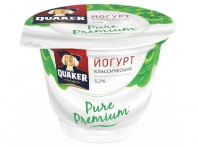 Йогурт QUAKER классический 3,2% 180г, 1 штука