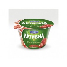 Биойогурт АКТИВИА Danone Супер-фрукты клубника-земляника 2,4%, 210г, 1 штука