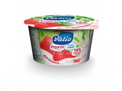 Йогурт VALIO Клубника 2,6%, 180г, 1 штука