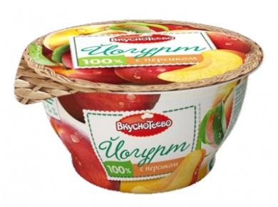 Йогурт ВКУСНОТЕЕВО с персиком 3,5%, 140г, 1 штука