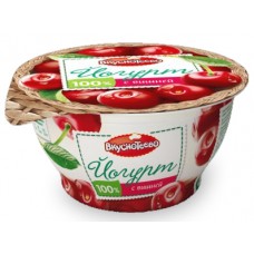 Йогурт ВКУСНОТЕЕВО с вишней 3,5%, 140г, 1 штука