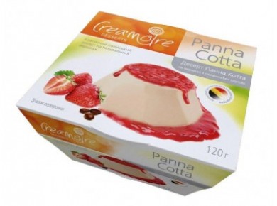 Десерт CREAMOIRE Панна Котта с клубничным соусом, 120г, 1 штука