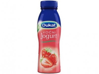 Питьевые йогурты DUKAT клубника, 330г, 1 штука