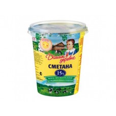 Сметана ДОМИК В ДЕРЕВНЕ 15%, 330г, 1 штука