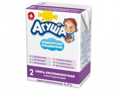 Кисломолочная смесь АГУША 2, 3,1% 200 мл, 1 штука
