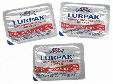 Масло LURPAK сливочное кисло-сладкое 82,5% порционное, 10г, 100 штук