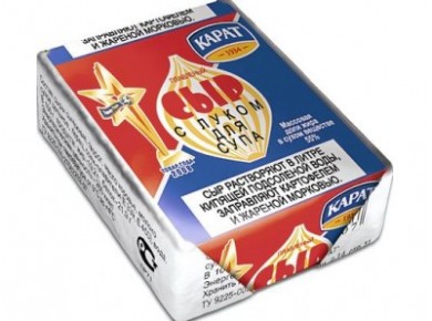 Плавленый Сыр  КАРАТ с луком для супа, 90г, 1 штука