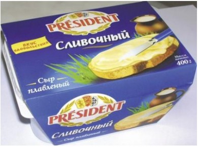 Плавленый Сыр  PRESIDENT Ассорти, 400г, 16 штук