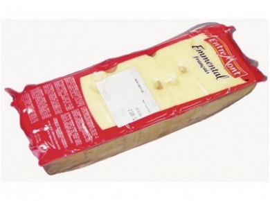 Сыр полутвердый EMMENTALER 45%, 2,5 кг, 1 кг