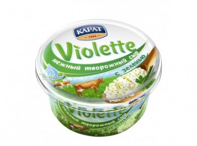 Творожный сыр VIOLETTE с зеленью, 140г, 1 штука