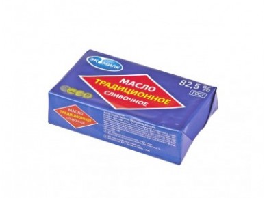 Сливочное масло ЭКОМИЛК Традиционное 82,5%, 180г, 1 штука
