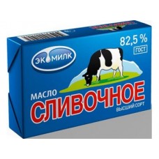 Сливочное масло ЭКОМИЛК Крестьянское 72,5% , 180г, 1 штука