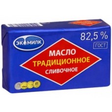 Сливочное масло Традиционное ЭКОМИЛК 82,5%, 450г, 1 штука