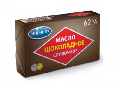 Масло шоколадное ЭКОМИЛК 62%, 180г, 1 штука