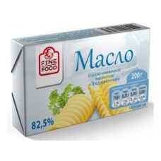 Сливочное масло FINE FOOD Традиционное 82,5% , 200г, 1 штука