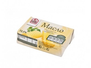 Сливочное масло FINE FOOD Крестьянское 72,5%, 200г, 1 штука