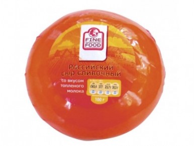 Сыр полутвердый FINE FOOD Российский Cливочный со вкусом топленого молока, 1кг, 1 кг