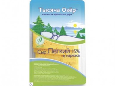 Сыр полутвердый ТЫСЯЧА ОЗЕР легкий 17% 180г, 1 штука
