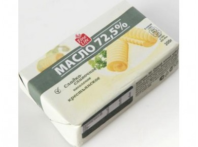 Сливочное масло FINE LIFE крестьянское 72,5%, 200г, 1 штука