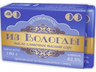Масло ИЗ ВОЛОГДЫ Традиционное 82,5%, 180г, 1 штука