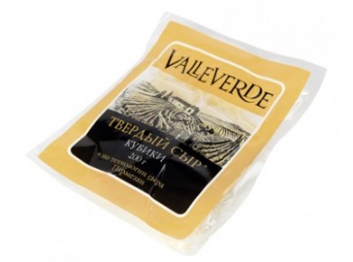 Сыр твердый кубики VALLEVERDE, 200г, 1 штука
