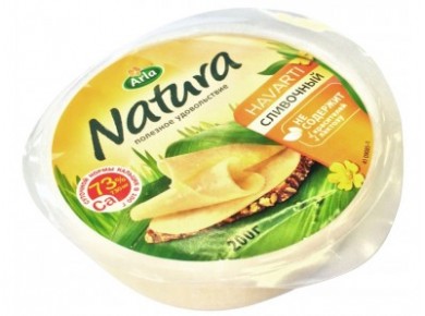 Сыр полутвердый NATURA Сливочный, 200г, 1 штука