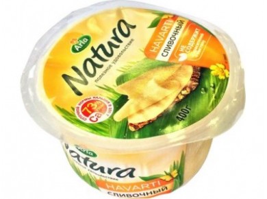 Сыр NATURA полутвердый Сливочный, 400г, 1 штука