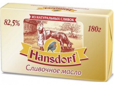 Сливочное масло HANSDORF 82,5%, 180г, 1 штука