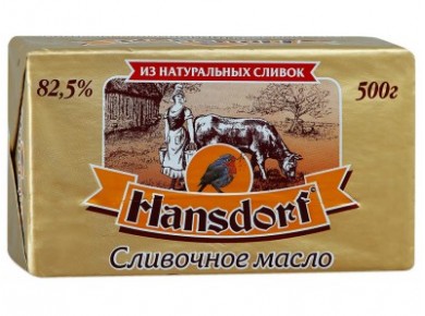 Сливочное масло HANSDORF 82,5%, 500г, 1 штука