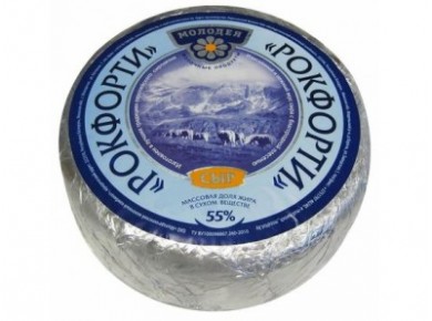 Сыр с голубой плесенью РОКФОРТИ, 55%, 1 кг