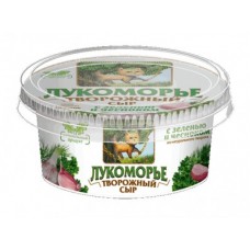 Творожный сыр ЛУКОМОРЬЕ с зеленью и чесноком, 150г, 1 штука
