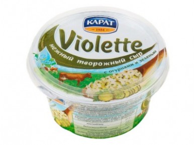 Творожный сыр VIOLETTE с огурцами и зеленью, 140г, 1 штука