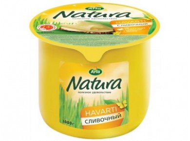Сыр ARLA NATURA полутвердый сливочный, 1кг, 1 штука